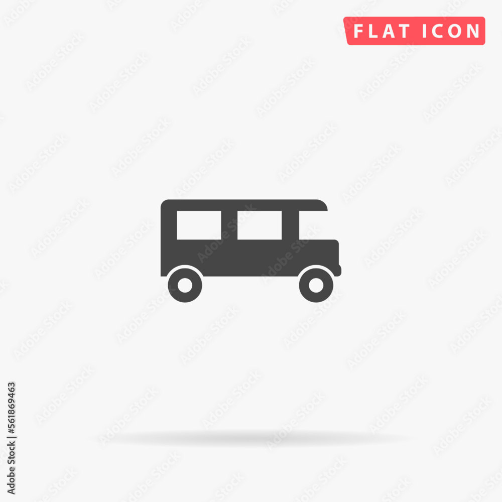 Bus flat vector icon. Hand drawn style design illustrations.