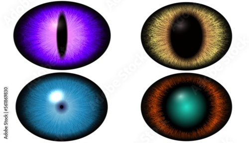 Colorfull cartoon eye ball in detail. Allien eye ball watches,