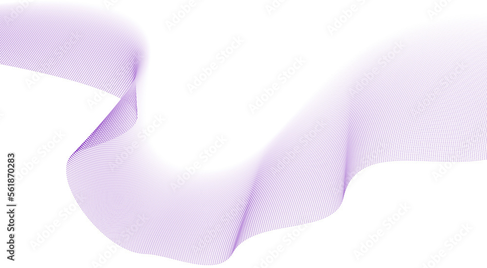 Fototapeta premium Wave line background with smooth shape. Beautiful wavy line on a white background. Horizontal banner template. Abstract futuristic template. Chrome technological wallpaper.