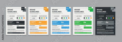 A4 Brand Guidelines poster design, Brand guideline template eps 10