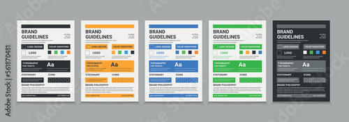 A4 Brand Guidelines poster design, Brand guideline template eps 10