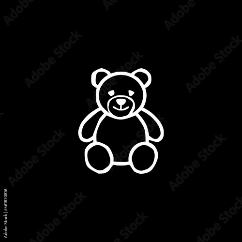  Tedy bear Isolated on black background.