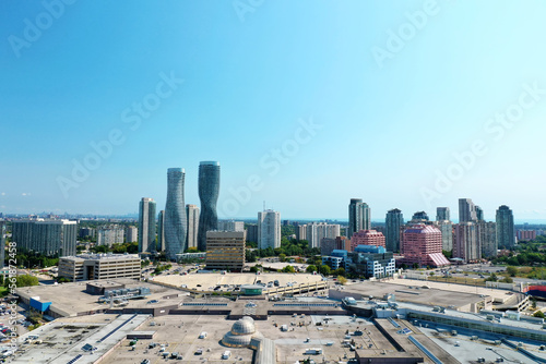 Aerial scene of the downtown of Mississauga, Ontario, Canada