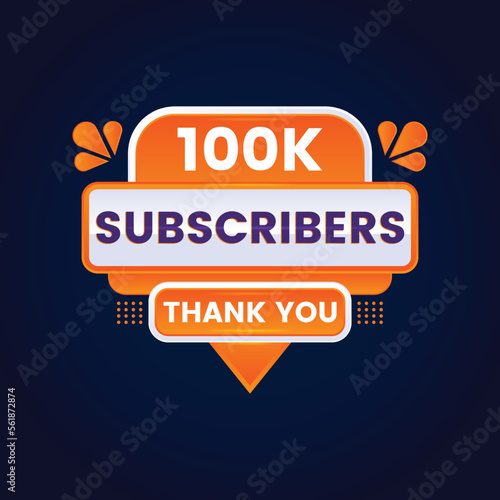100k subscribers thank you banner