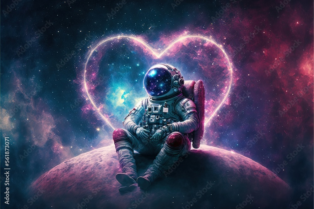 the person in the dark with hearts astronomy, Generative AI
