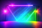 Generative AI: abstract futuristic neon background glowing