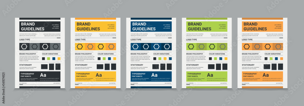 A4 Brand Guidelines poster design, Brand guideline template eps 10