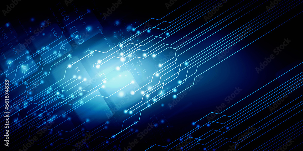2d illustration Abstract futuristic electronic circuit technology background 2d illustration Abstract futuristic electronic circuit technology background