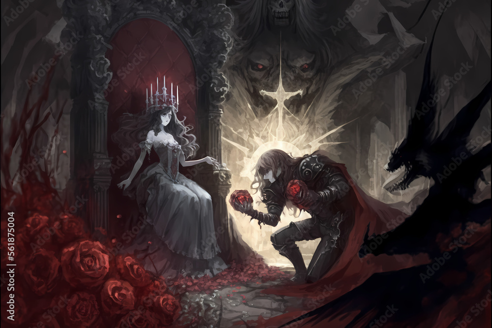 Pure Princess Close to the Devil: Devil Lord Giving his heart to the princess | AI Generated Art by Midjourney Pure Princess Close to the Devil: Devil Lord Giving his heart to the princess | AI Generated Art by Midjourney