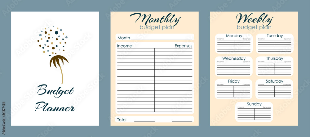 Premium Vector  Monthly budget planning simple template