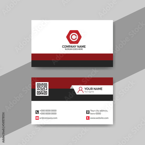 Read and white modern business card template