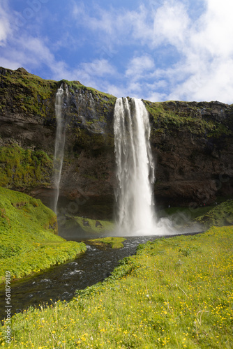 Seljalandsfoss waterfalls in Iceland.