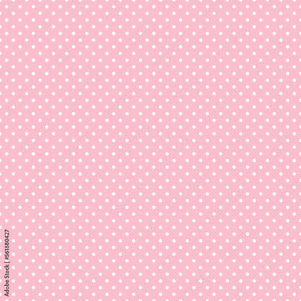 Pink and white polka dot pattern, seamless texture background. Minimal fashionable design. Polka dots trendy background, tile. For fabric pattern, card, decor, wrapping paper Pink and white polka dot pattern, seamless texture background. Minimal fashionable design. Polka dots trendy background, tile. For fabric pattern, card, decor, wrapping paper