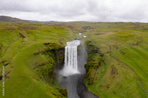 Skogafoss waterfalls in Iceland.