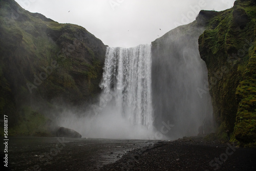 Skogafoss waterfalls in Iceland.