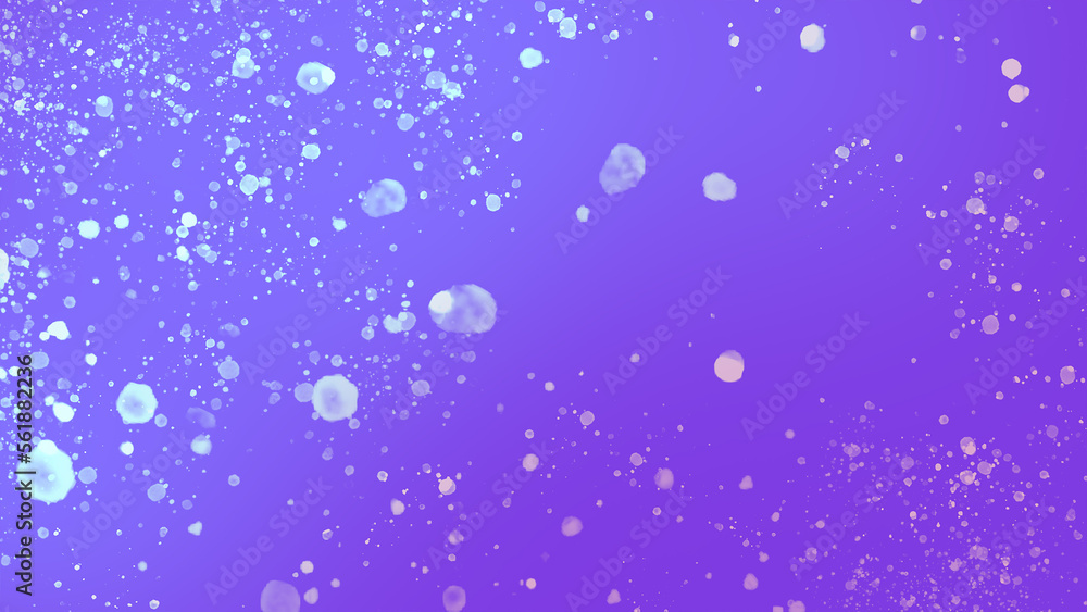 Splashed background. Milky color stains, transparent effect, on the violet gradient surface. 