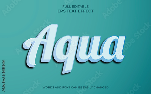 Aqua background text effect. Editable text effect