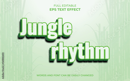 Jungle background text effect. Editable text effect
