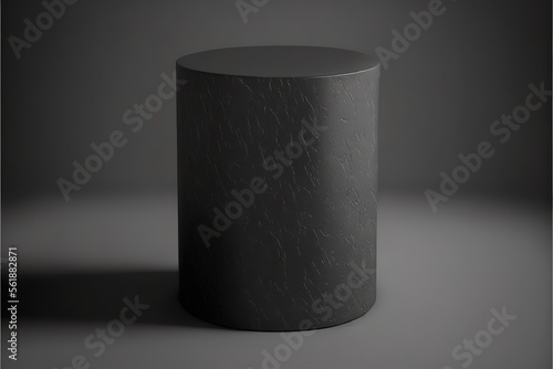 Stone and Rock shape Round podium, pedestal for brand product exhibition. Generative AI
