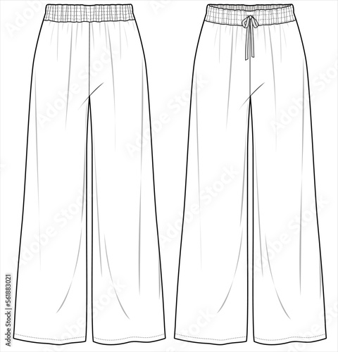 WIDE LEG PAJAMA FOR SLEEP WEAR BOTTOM FOR TEEN GIRLS AND WOMEN IN EDITABLE FILE