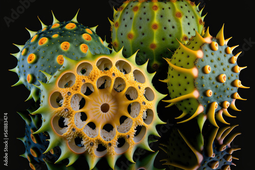 a group of kiwano photos. Generative AI photo