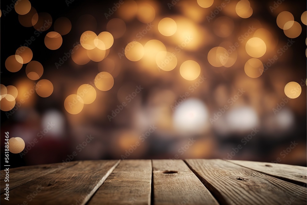 valentine's day background with empty wooden table for product display, fantasy blurred background, copy space. Generative AI valentine's day background with empty wooden table for product display, fantasy blurred background, copy space. Generative AI