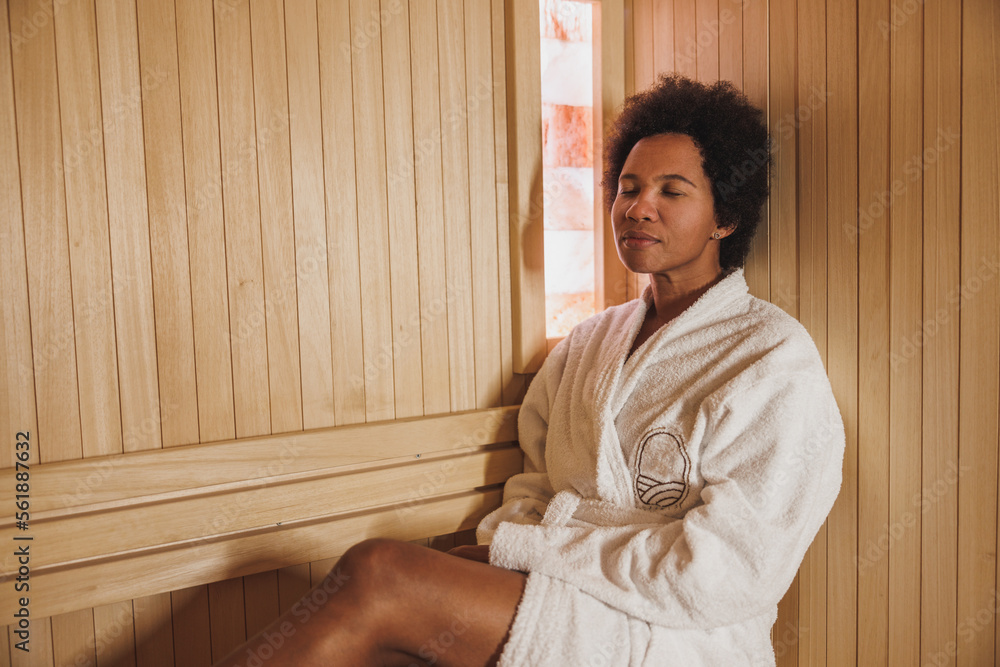 Black Woman Enjoying At The Spa Black Woman Enjoying At The Spa