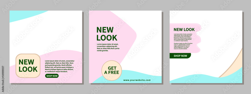 Cute and simple social media square template Cute and simple social media square template