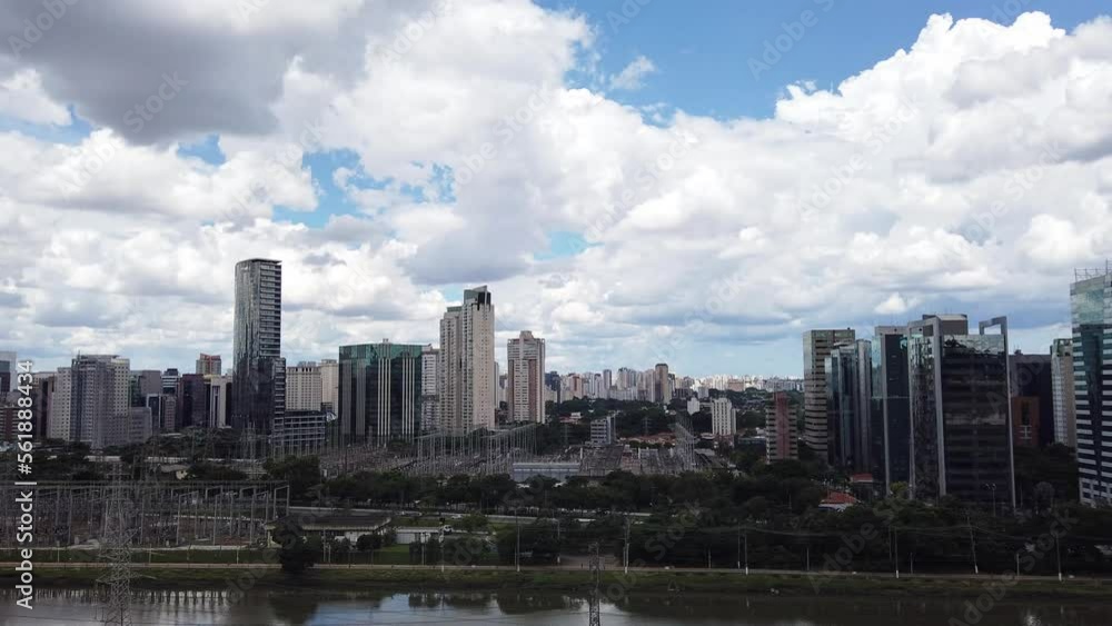 São Paulo, Brazil Skyline. Power Station and Pinheiros river view. São Paulo, Brazil Skyline. Power Station and Pinheiros river view.