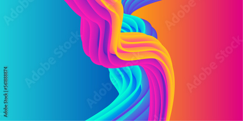 Fototapeta Naklejka Na Ścianę i Meble -  Colorful 3D abstract geometric shapes on 2 different backgrounds. Vector design elements. Colorful vector waves