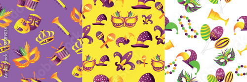 Collage of bright Mardi Gra...