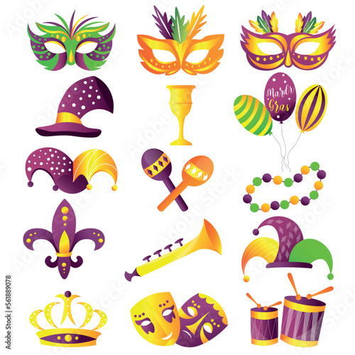 Collage of bright Mardi Gra...