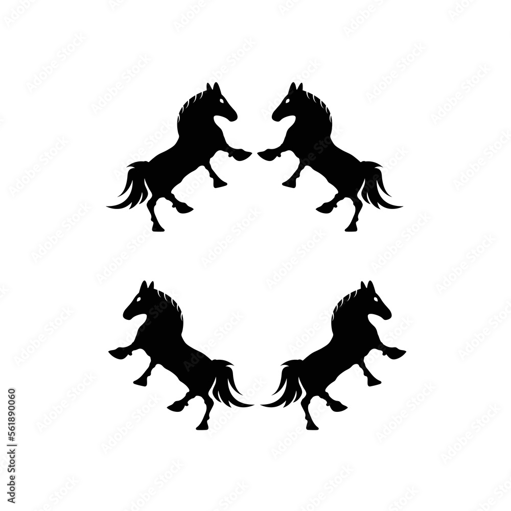 Horse animal vector logo template design . icon logo . silhouette logo Horse animal vector logo template design . icon logo . silhouette logo