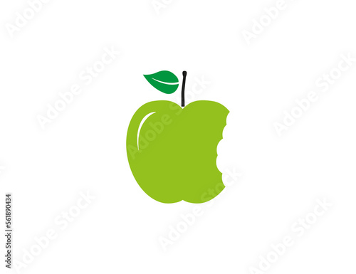 Bitten apple, fruit icon. Vector illustration.