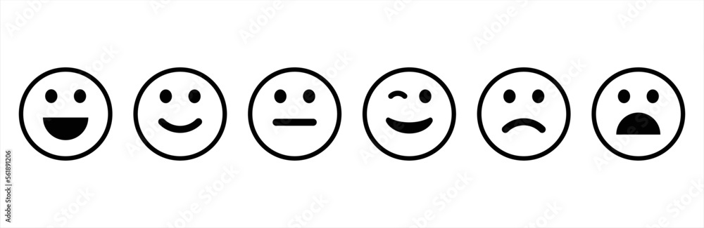 Emoticons icon set. Simple emoji collection. Vector illustration. Emoticons icon set. Simple emoji collection. Vector illustration.