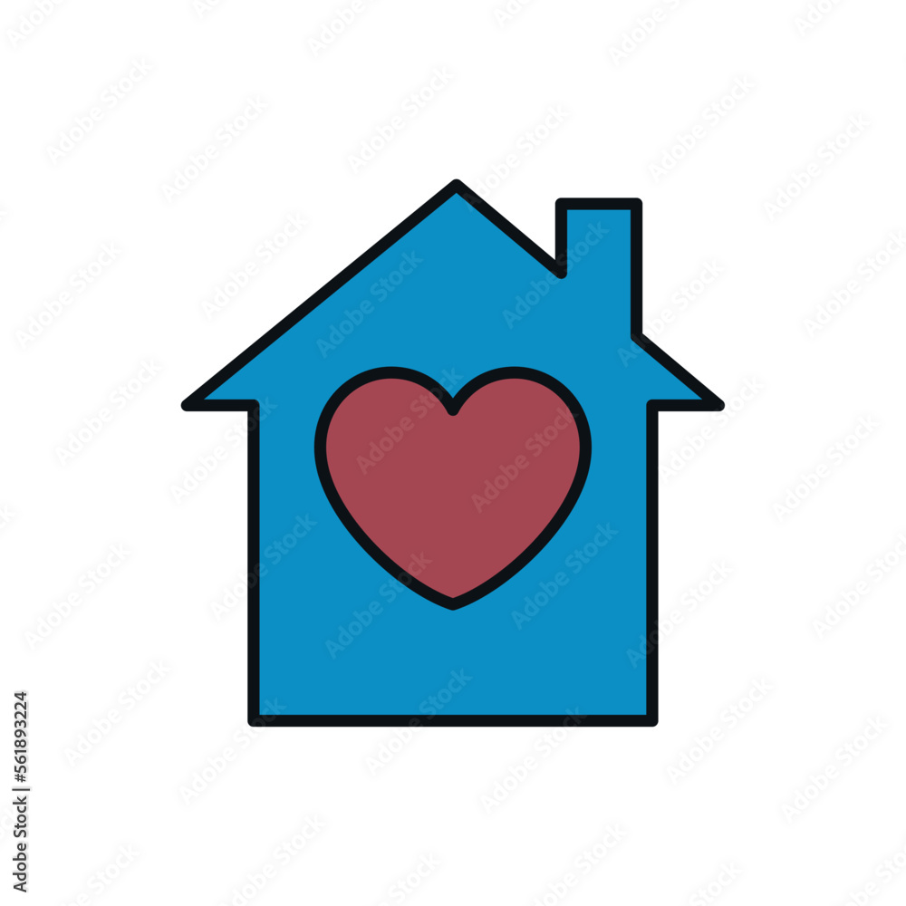 house and heart icon vector on white background.
house and heart icon vector on white background.
