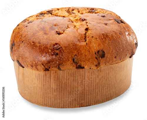 Panettone cake cut out om transparent. Typical sweet Italian cake for the Christmas holidays