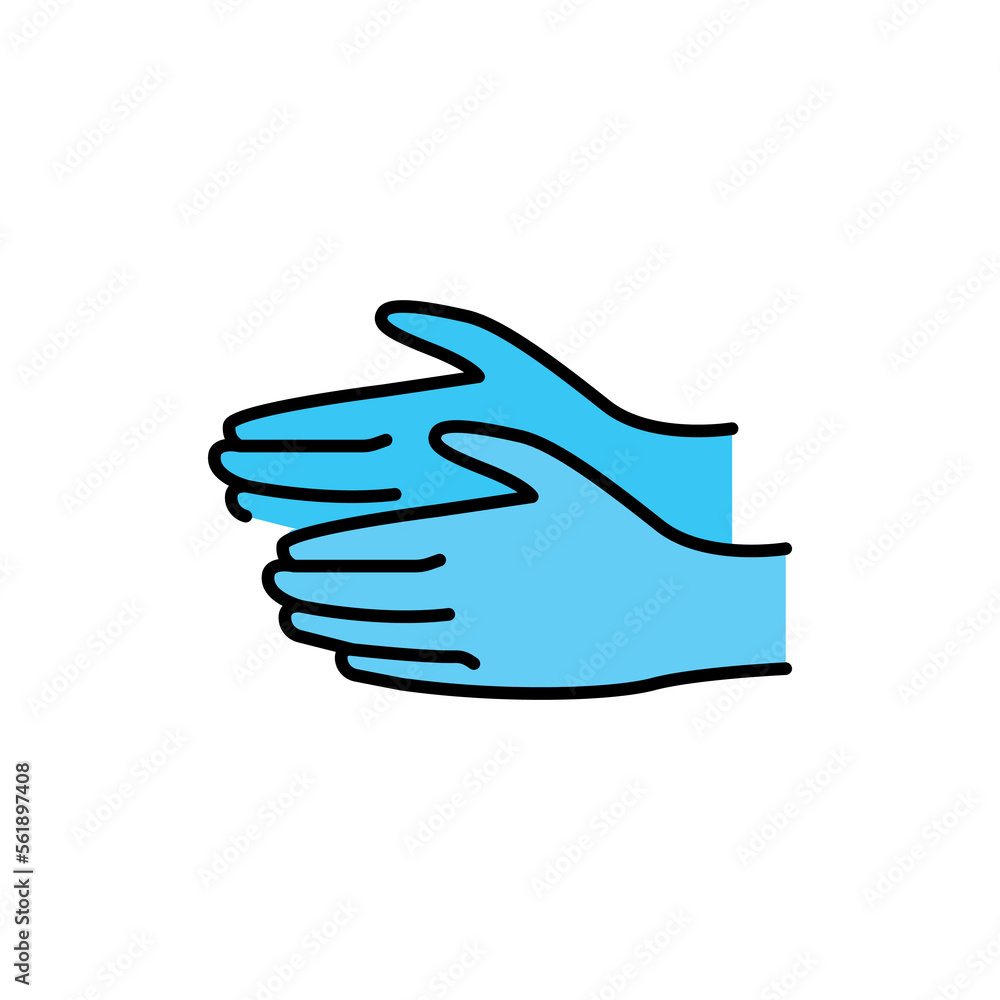 Nonlatex gloves color line icon.