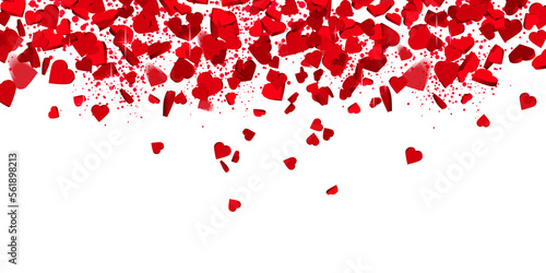 wave of love hearts illustration - valentines day design banner