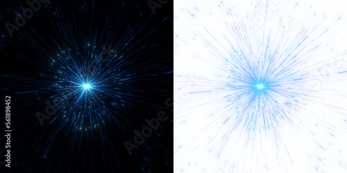 blue particle burst with fast motion and shining stars. Perfect for creating a futuristic and high-speed feel with elements of technology, science and innovation.   PNG transparent, graphic element. photo