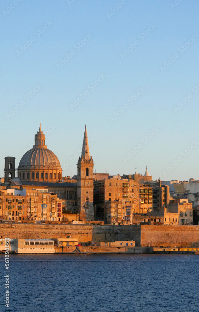 Sunset in Valetta, the capital of Malta.