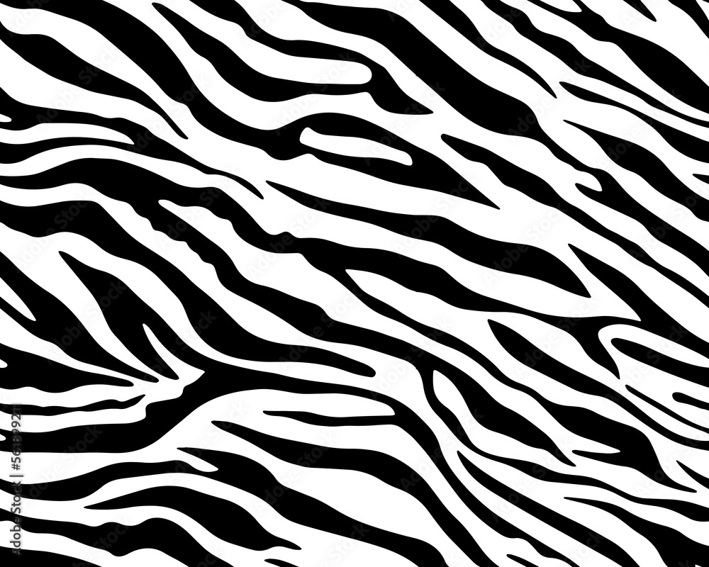Full Seamless Zebra Tiger Pattern Textile Texture. Vector Background. Black and White Animal Skin for Women Dress Fabric Print. Full Seamless Zebra Tiger Pattern Textile Texture. Vector Background. Black and White Animal Skin for Women Dress Fabric Print.