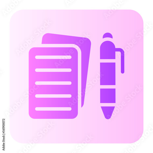 pen and paper gradient icon