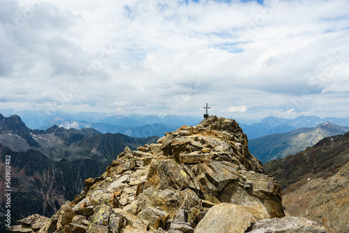 View to the summit of the Sulzkogel in Tyrol, Austria photo