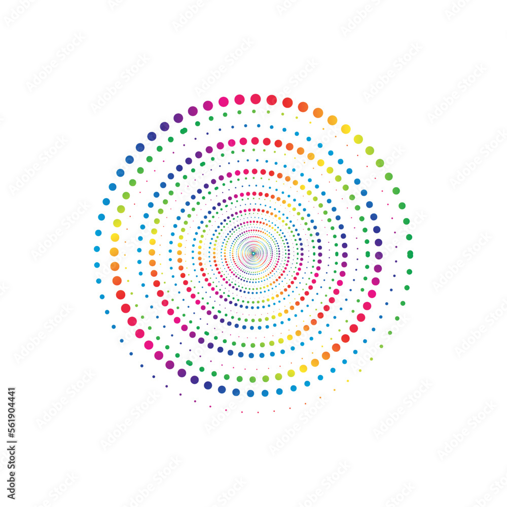 Rainbow dot circle logo halftone on the white background. Vector illustration. Rainbow dot circle logo halftone on the white background. Vector illustration.