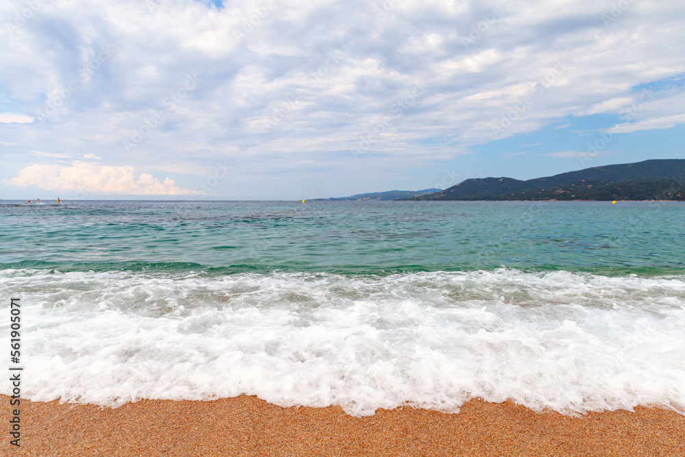 Propriano beach on a daytime, Corsica island, France Propriano beach on a daytime, Corsica island, France