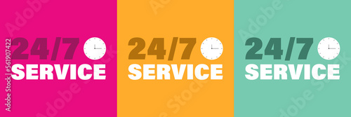 24 hours 7 days in week order execution or service posters