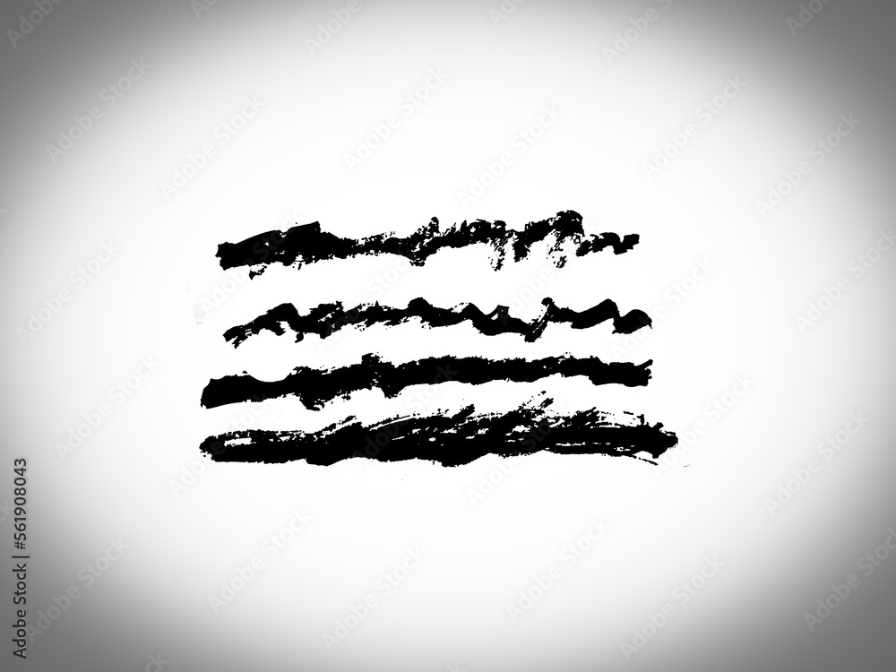 Creative four line on off icon
Painted black brush on a white isolated background
High resolution illustration