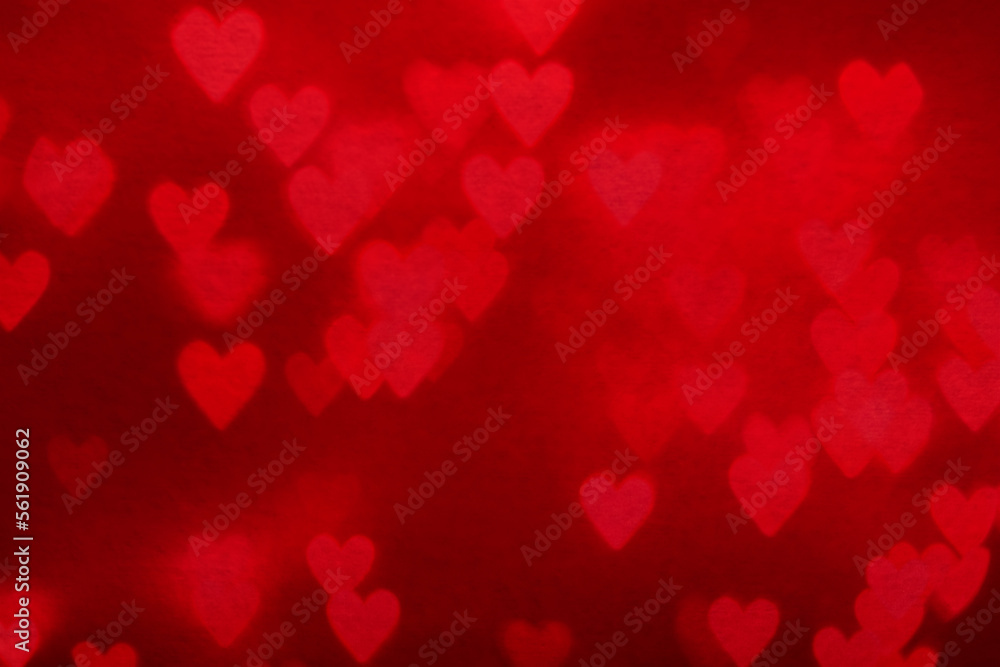 Abstract luxury vintage textured cardboard red background with hearts. Use as a studio background or backdrop on products, advertisements, website.