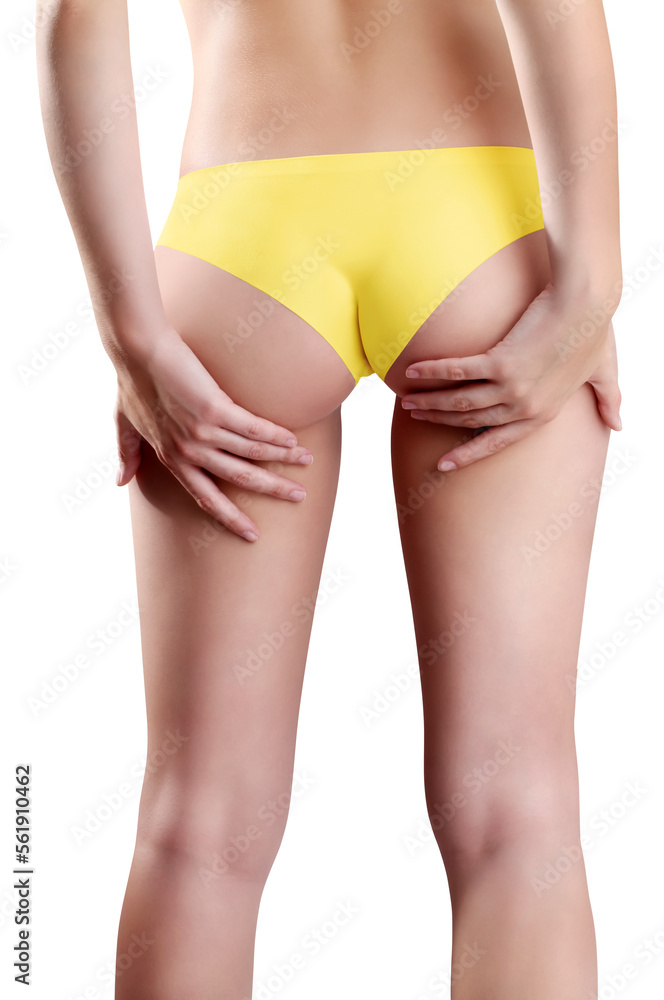 female body buttocks close up, young slim woman in pink underwear with hands on buttocks, isolated on transparent background, body care concept, healthy diet and treatment against cellulite. female body buttocks close up, young slim woman in pink underwear with hands on buttocks, isolated on transparent background, body care concept, healthy diet and treatment against cellulite.